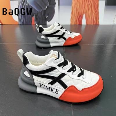 9 Colors Color Block Designer Chunky Sneakers Men Running Shoes Fashion Casual Leather Height Increased Flat Platform Board Shoe