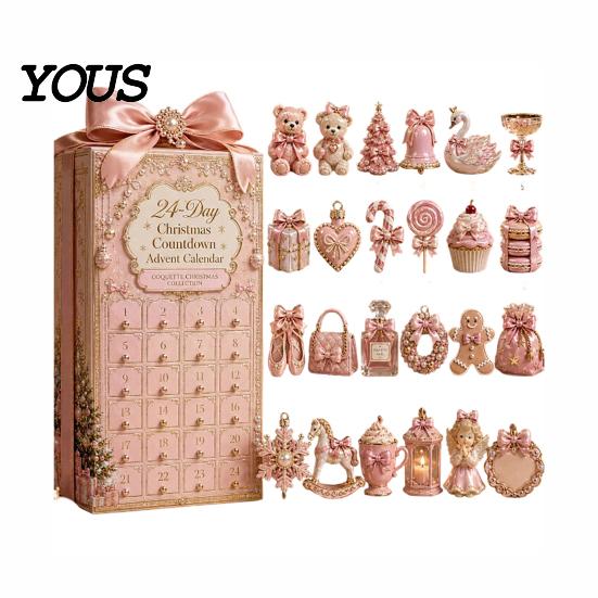 Exquisite Craft Gift Heritage Acrylic Advent Calendar, Decorative Hanging Ornament, Durable Lightweight Home Decor Blind Box for Bedroom And