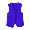 Women Single Breasted Sleeveless Vest Open Front Office Work Blazer Casual V Neck Business Top with Pockets