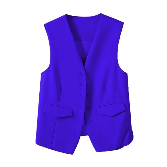 Women Single Breasted Sleeveless Vest Open Front Office Work Blazer Casual V Neck Business Top with Pockets