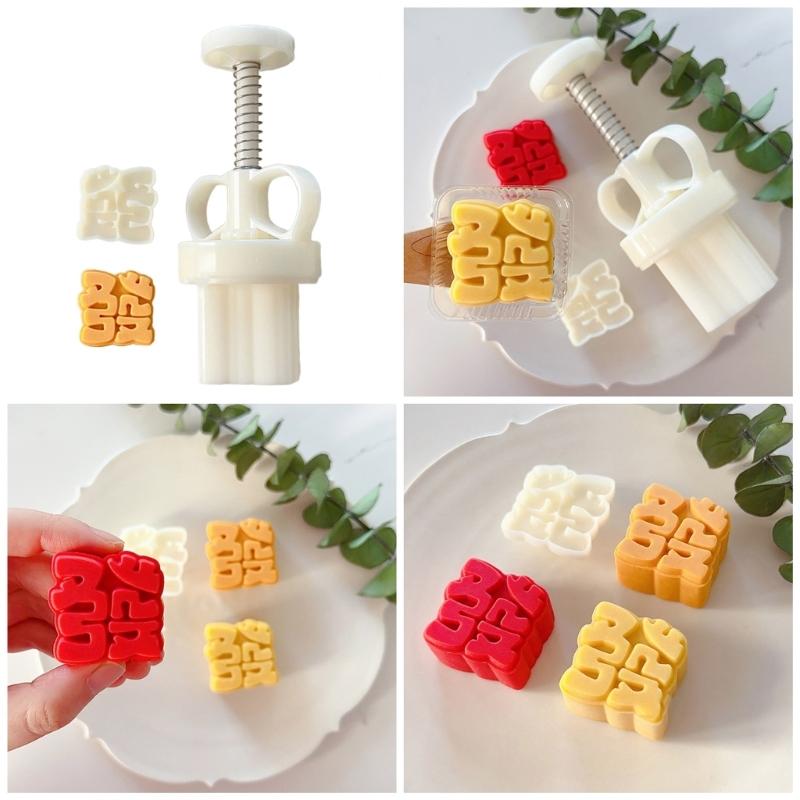 Fa Character Shaped Mooncake Press Mold Cookie Stamps Chinese MidAutumn Moon Cake Makers Decoration Tool for DIY Cookie