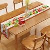Rosh Hashanah Honey Sheep Horn Pomegranate Linen Table Runner Home Decor Shana Tova Hexagram Table Runners Jewish New Year Decor