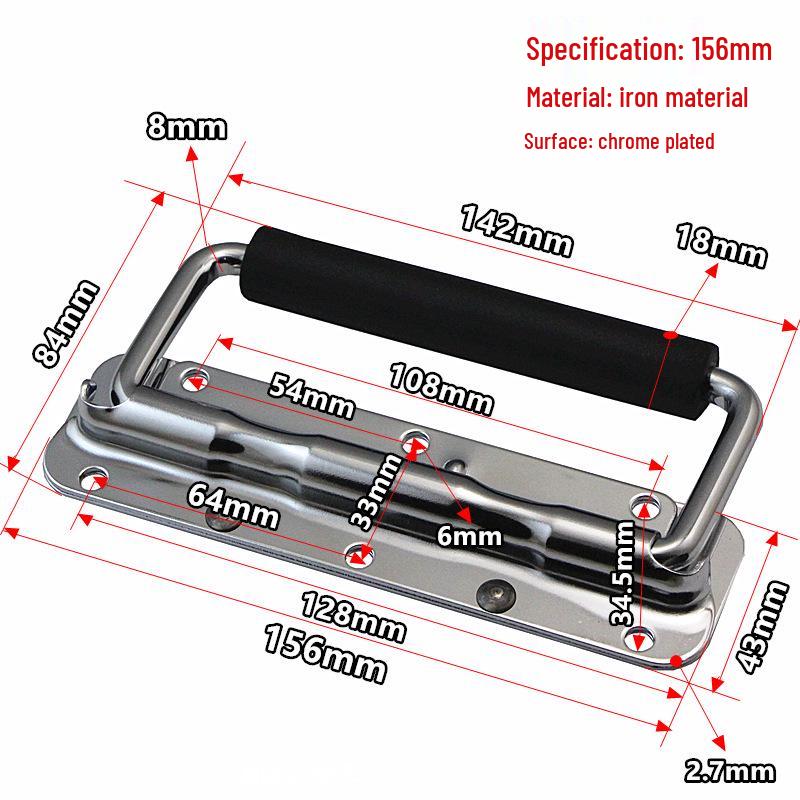 304 Stainless Steel Spring Loaded Folding Handle for Wooden Toolbox