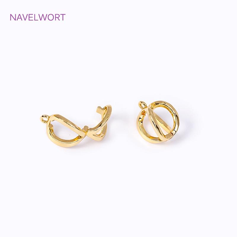 2 Sizes 18K Gold Plated Brass Pearl Enhancer Clips Pendant For Jewelry Making Supplies DIY Necklace Bracelet Bail Connector