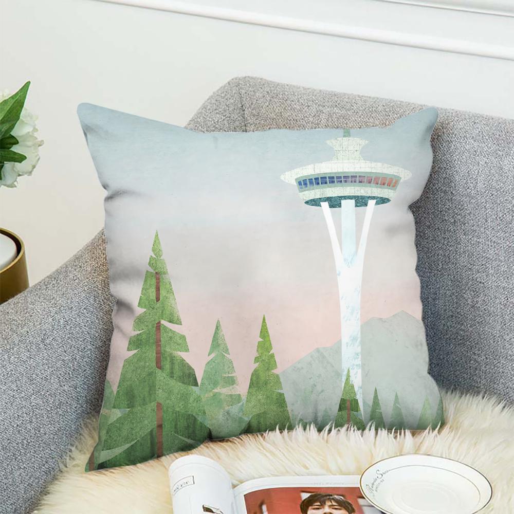 H-Henry Art Pillow Case For Car Sofa Decorative Home Double-sided Print Plush Square Throw Pillow Cushion Cover