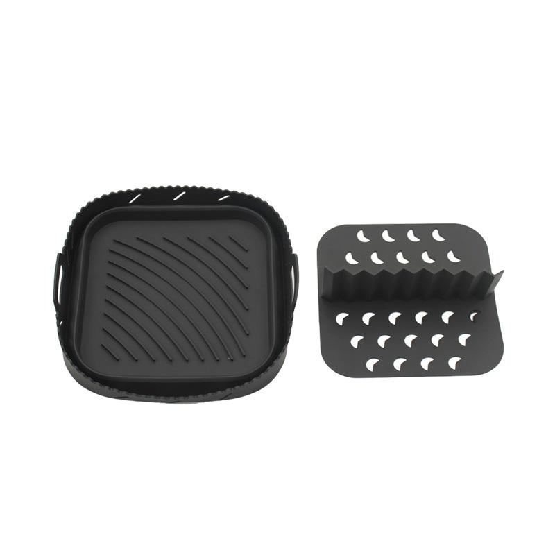 Rectangular 10.4L 5.2L Air Fryer Silicone Tray Set Square 8.5 Inch Non Stick Baking Mat Reusable Kitchen Bakeware Accessory