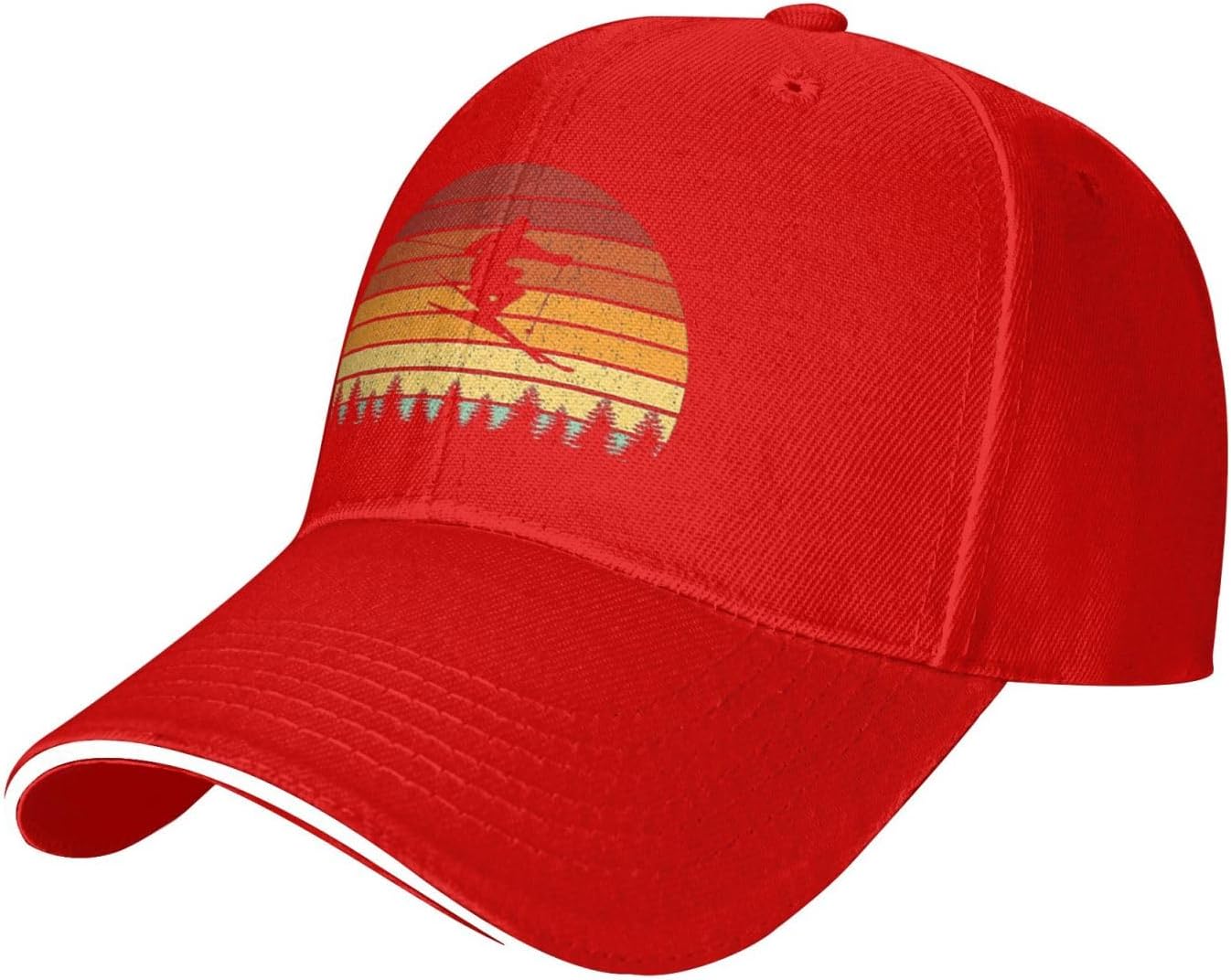 

Retro Skiing Snowboard Sunset Vintage Baseball Cap Adjustable Polyester Outdoor Sports Hat Unisex One Size