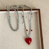 Simple Cord Necklace With Heart Pendant Clear Resin Adjustable Design For Various Occasions Romance Gift