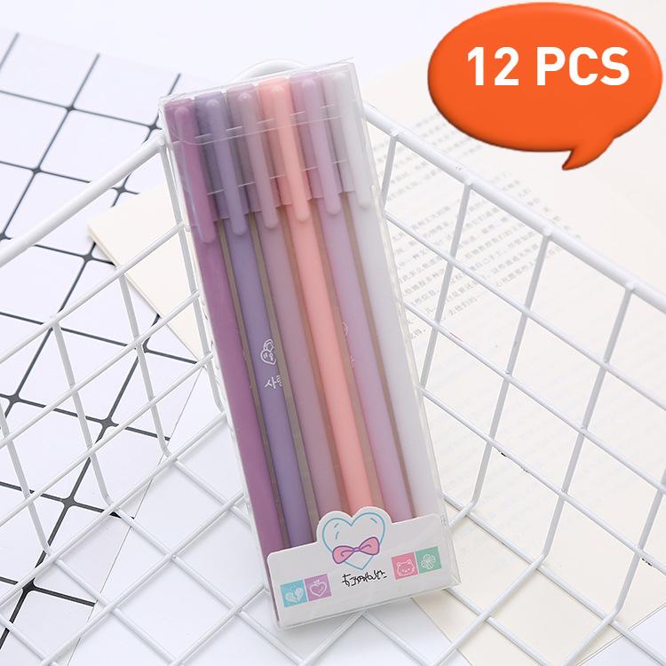 6/12/24 PCS Boxed Morandi Color Neutral Pen Student Exam Pens Office Black Signature Pen