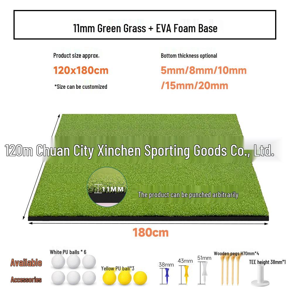 Premium Outdoor Golf Practice Mat - Swing & Hit with Realistic Green Grass