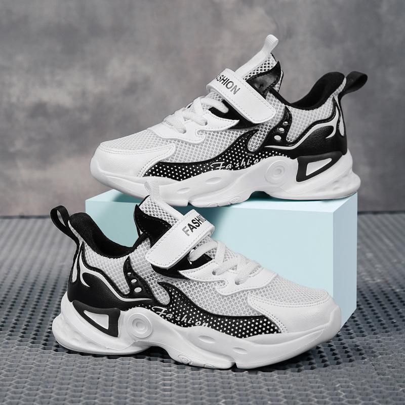 Kids Shoes Summer Newest Single Mesh Breathable Sneakers Boys Running Casual Shoes Soft Sole Wearresistant Sport Shoes 28