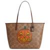 Місто 33 Класичний Логотип Хелловінський Принт Сумка-тоут Жіночі сумки-тоут Коричневий Жовтий CCE70-IMTAM