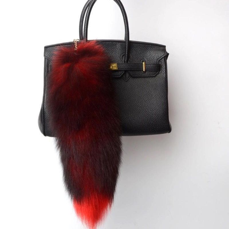 Imitation Furs Foxes Tail Keychain Pendant Toy Car Key Pendant Keyring for Car Keys Bag Backpack Decor Kids Toy Gift