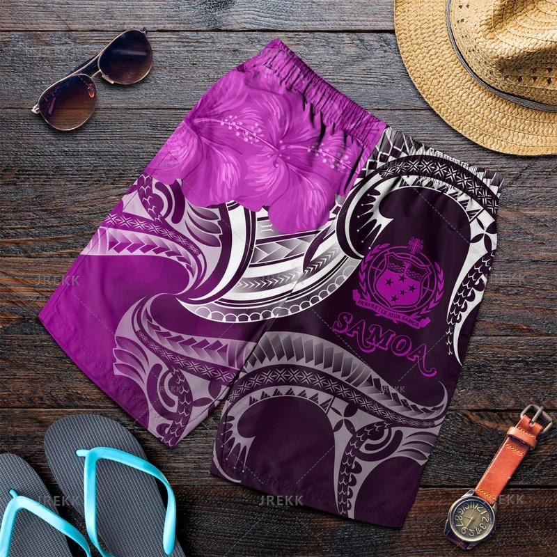 Новые пляжные шорты Harajuku с 3D принтом герба Самоа, модные уличные boardshorts, унисекс, крутые плавательные шорты, мужские плавки 5XL