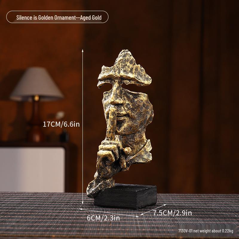 Golden Light Luxury Resin Handicrafts Collection: Ornaments for Office, Living Room, Wine & TV Cabinets