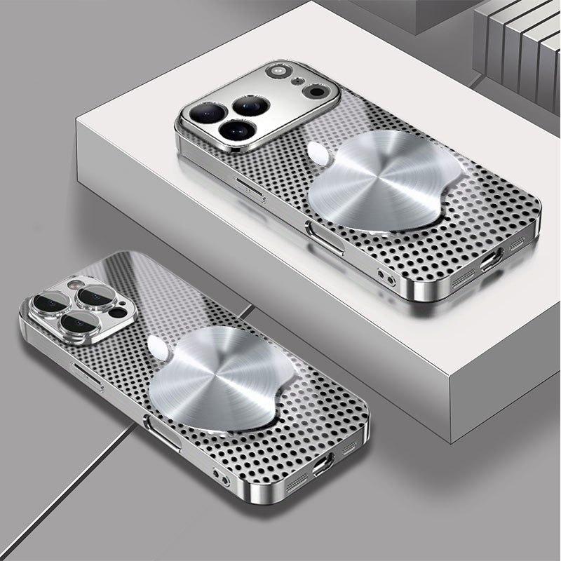 Metal Mesh For Apple Texture Pattern Glass Electroplated Phone Case For iPhone 17 16 15 14 13 12 11 Pro Max Plus 16E 17Air Cover