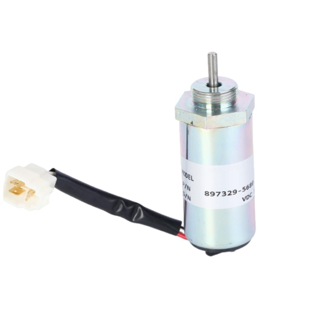 Excavator Engine Stop Solenoid for Isuzu 3LD1 3LD2 4LE1 12V 897329-5680 Engine and Hitachi Kobelco SK75-8