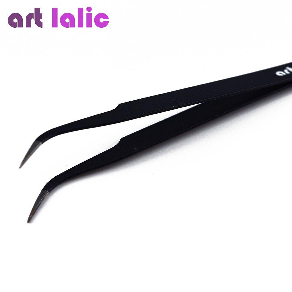 Juego de 17 Uds de Arte de uñas, diamantes de imitación con purpurina para uñas de 2mm + 15 Uds. De pinceles y pinzas curvas negras, herramienta para recoger accesorios de manicura