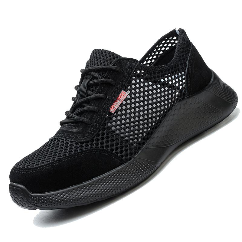 New Breathable Work Safety Shoes Men Work Sneakers Light Steel Toe Shoes Indestructible Shoes Anti-Smashing Safety Work Boots