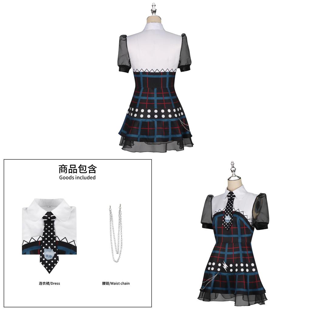 Vestito Cosplay di Frankie Stein di Monster High con Morbido Materiale in Nylon per Role Play Anime