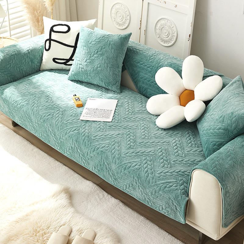 New Sofa Cushion Simple Cushion Autumn and Winter Plush Cover Sofa Cover All-inclusive Four-season Anti-slip