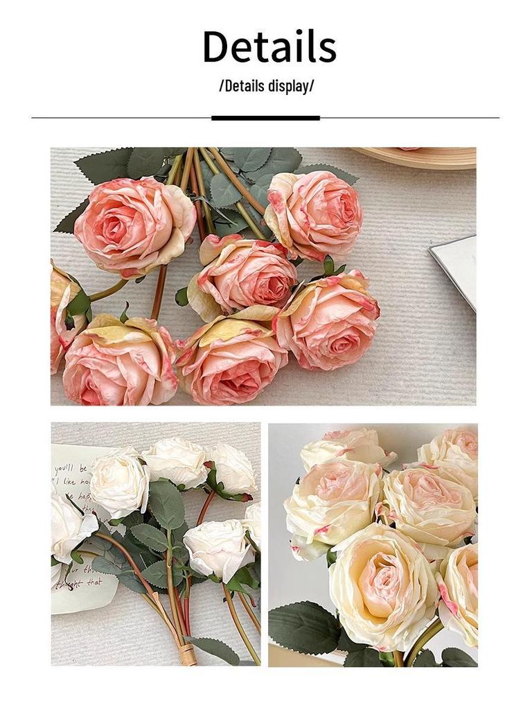 Premium Realistic Artificial Roses Bouquet for Home Decoration and Photography Props