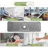 Silicone Faucet Drying Mat, Sloped Drainage & Organizer, Anti Slip Soap Storage Tray Kitchen Faucet Protector