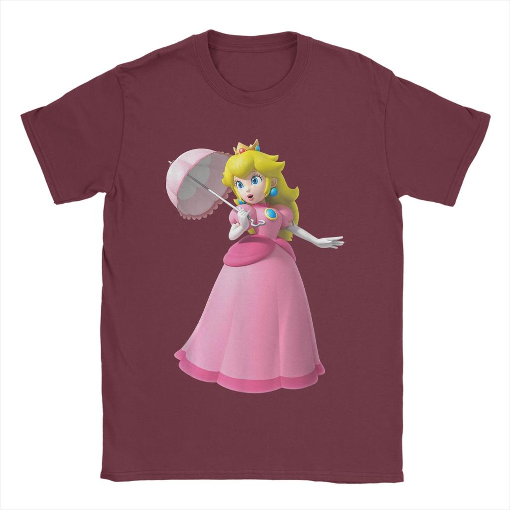 Unisexs Super Marios Princess Peach 3D Poster T Shirt Pure Cotton Clothing Vintage Short Sleeve Tees Gift Idea TShirts