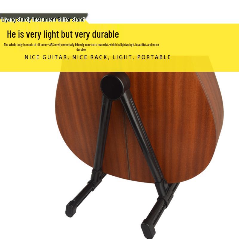 Vertical Folding Guitar and Violin Floor Stand for Electric, Acoustic, and Folk Guitars - Home Use