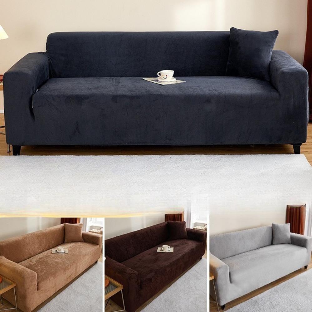Winter Plush Sofa Cover Protector Full Coverage Elastic Slipcovers Non Slip European Style Thickened Sofa Protector