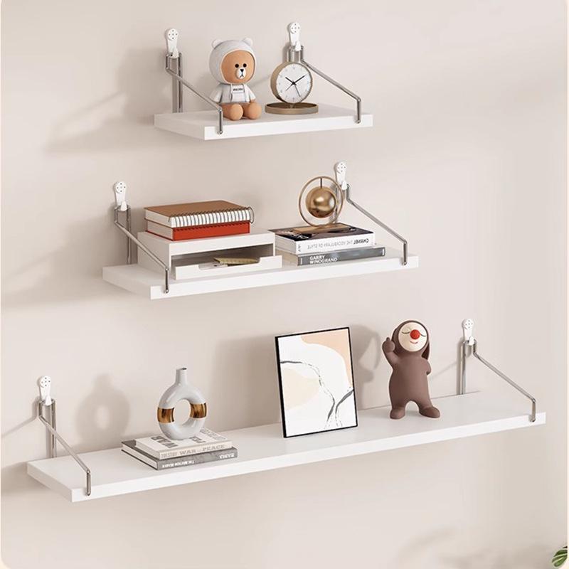 Punch-Free Floating Wall Shelf - Living Room Wall-Mounted Bookcase & Storage Rack