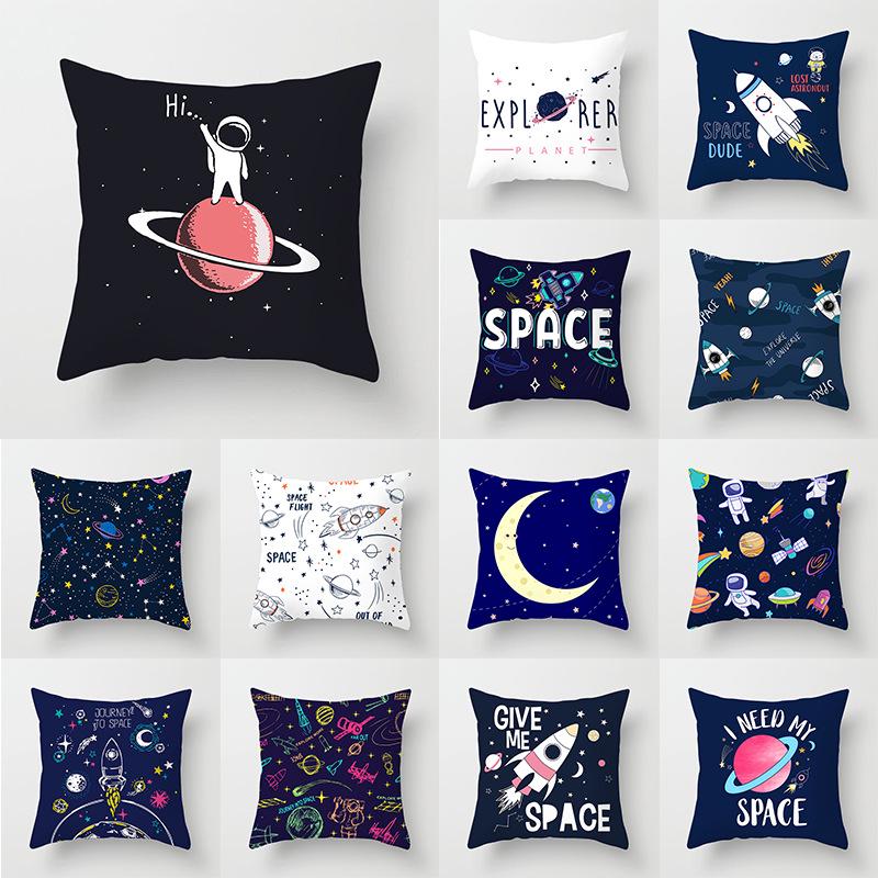 New Hand-painted Starry Sky Universe Printed Pillow Cover Home Sofa Pillow Car Cushion Back Cover