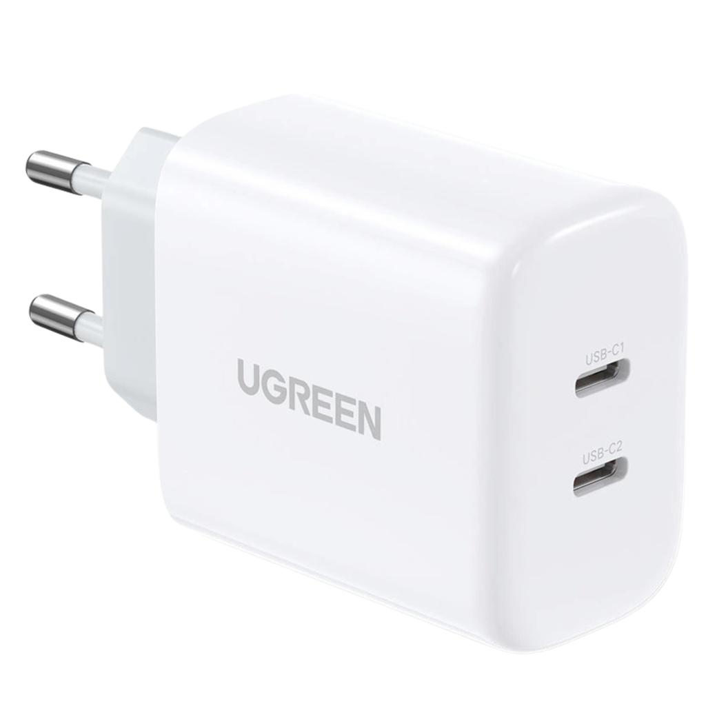 Ładowarka Sieciowa Ugreen Cd243, 2X Usb-C, 40W (Biała)