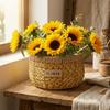 Stabiler gewebter Blumenkorb Rustikaler Pflanztopf Moderner Blumenarrangement-Korb Heimdekoration
