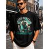 Graphic Style Men's T-Shirt Spooky Bones On Summerween Beach Theme Summer Season Gift for Him Loose Fit Round Neck Fashion New Arrival