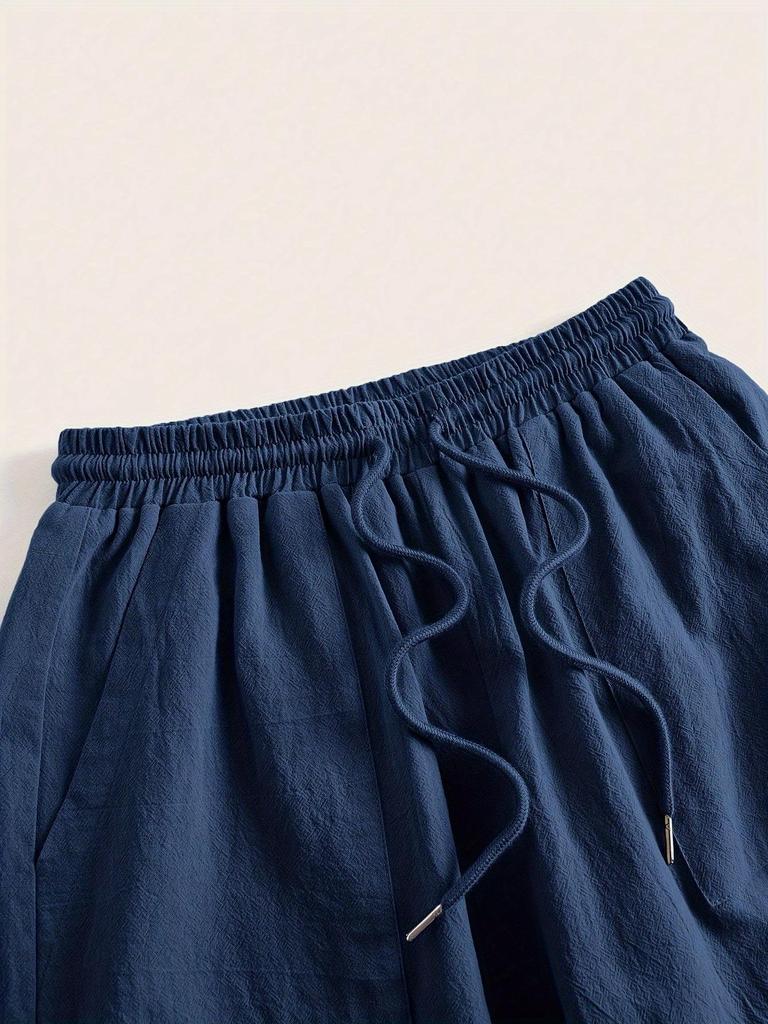 2025 Women's Casual Solid Color Drawstring Straight-Leg Pants - Spring & Autumn Collection