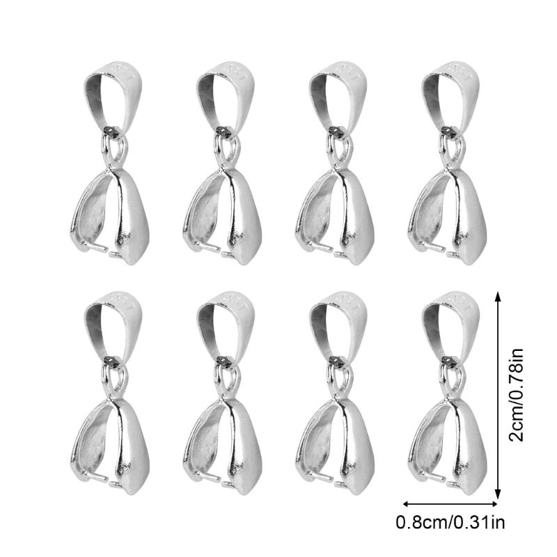 40Pcs Metal Pinch Clip Bail Clasp Copper Dangle Necklace Pendant Clamps Findings Jewelry Making Supplies