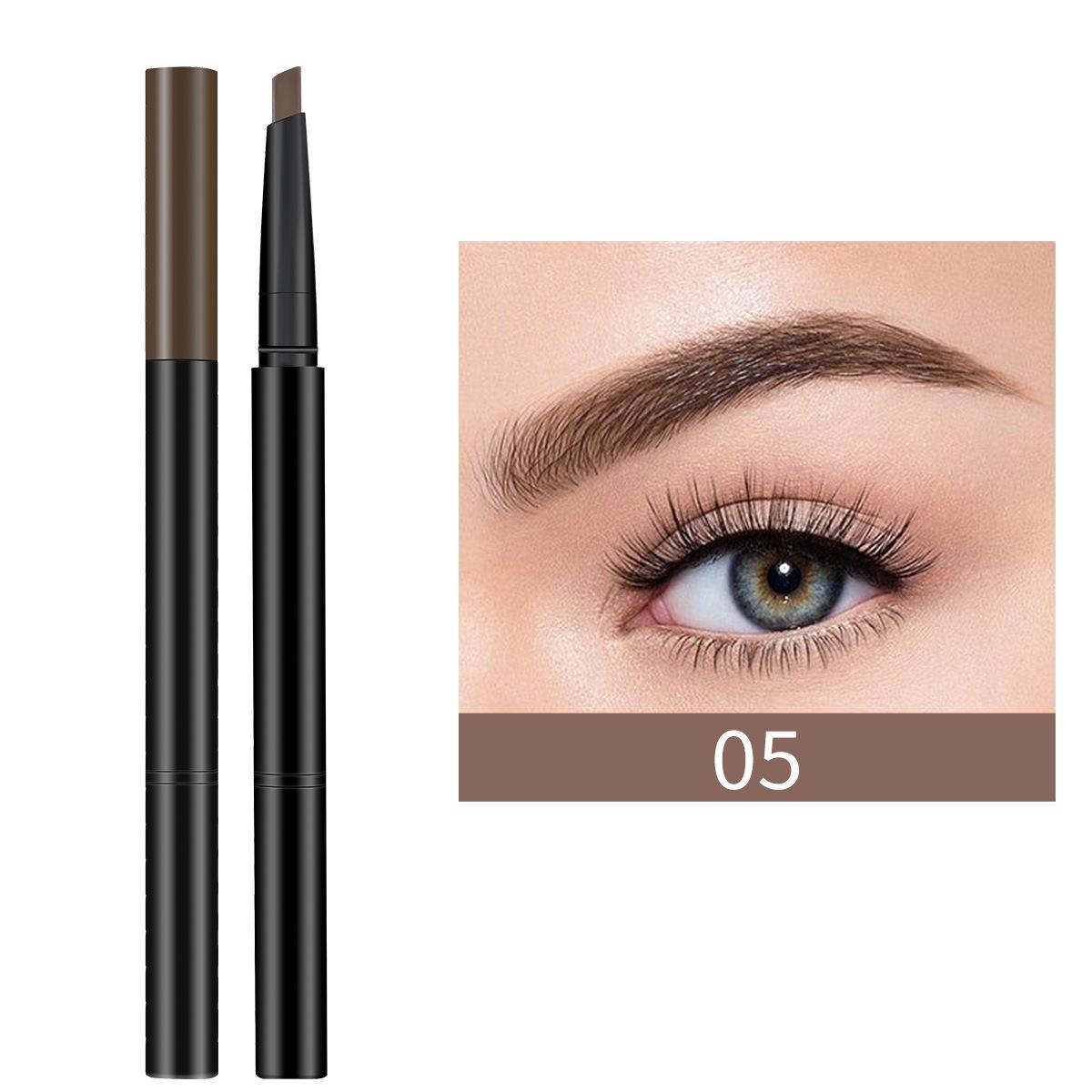 Waterproof & Smudge-Proof Rotating Double-Ended Eyebrow Pencil: Colorful, Hard Core, No Logo.