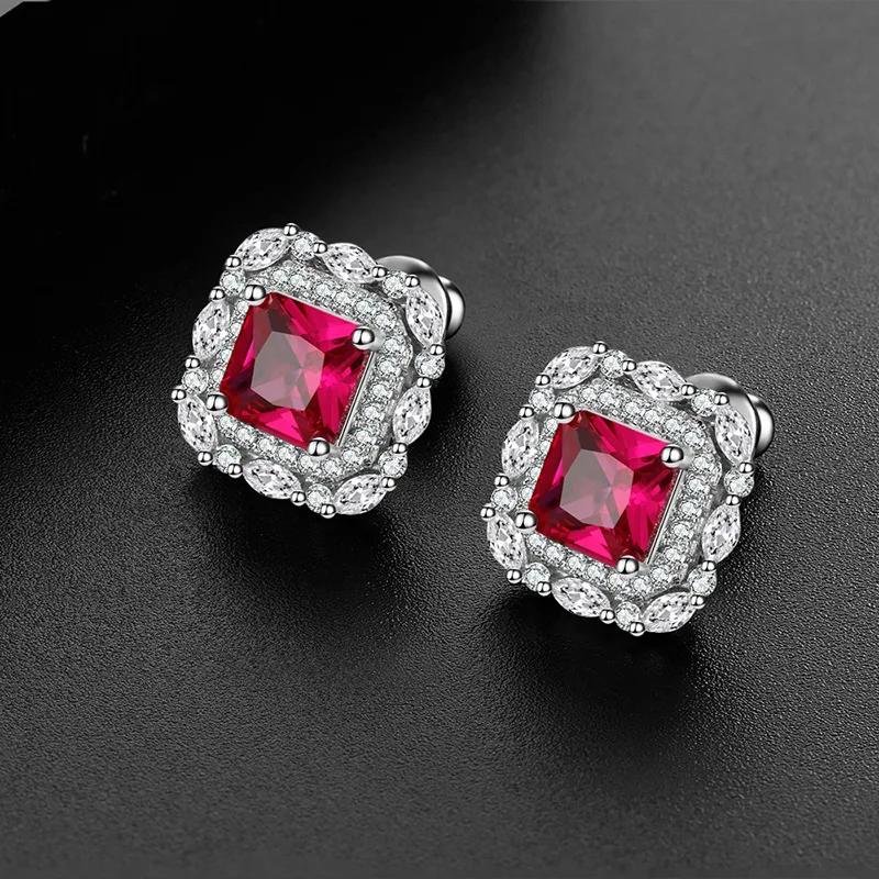 2026 Gorgeous Red CZ Women's Cubic Zirconia Earrings, Bright and Elegant   Engagement Wedding Party Jewelry