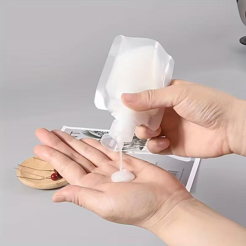 Set of 3 Travel Refillable Flat Pouches for Shampoo, Liquid Lotion, And Cosmetic Dispensers, 1.01oz, 1.69oz, And 3.38oz Sizes