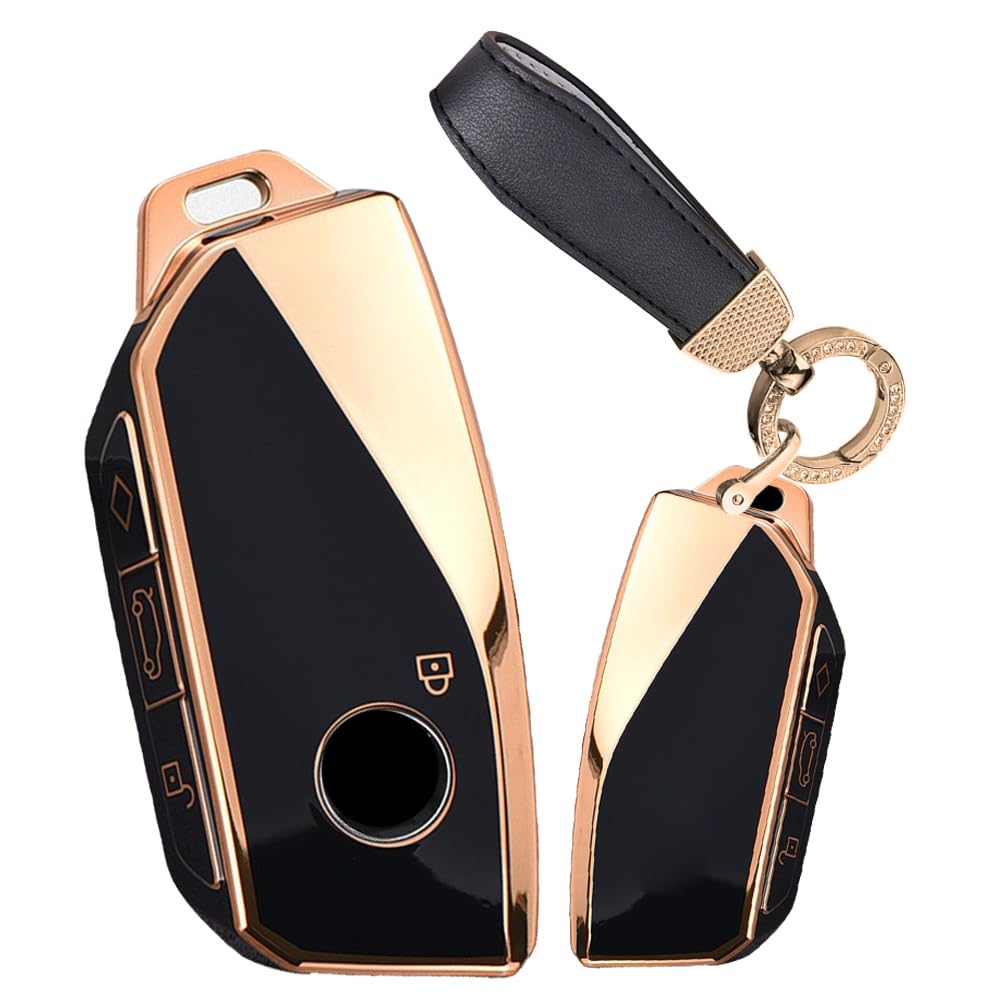 

TECART Чехол для ключа BMW Защита для ключа Силиконовый Полная защита Кольцо для ключей XM iX i7 чёрный