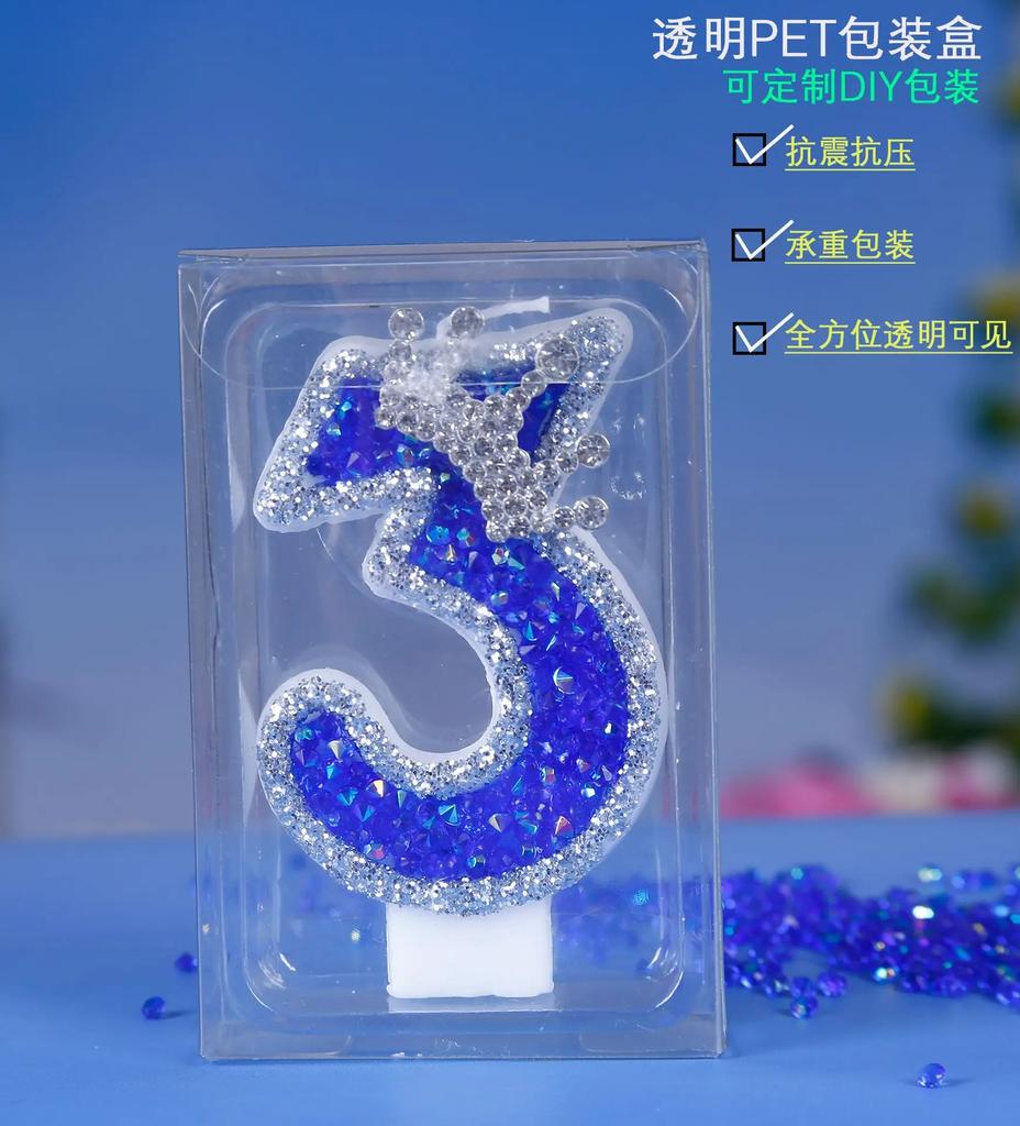 Number Birthday Candle Shiny Crown Digital Cake Topper Candle Kids Birthday Anniversary Party Decoration Supplies Birthday Favor