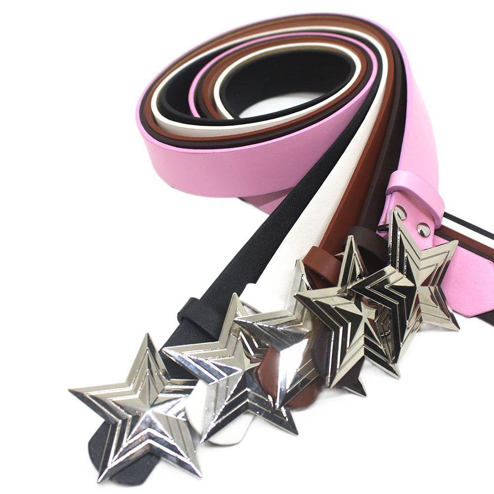 Decorative Adjustable Waistband Star Buckle Belt Waist Belt Pentagram Star Belt PU Leather Belt