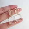 Crystal Transparent Glass Square Earrings for Women Geometric Dangle Earrings 2025 New Trendy Party Ear  Girls Gifts