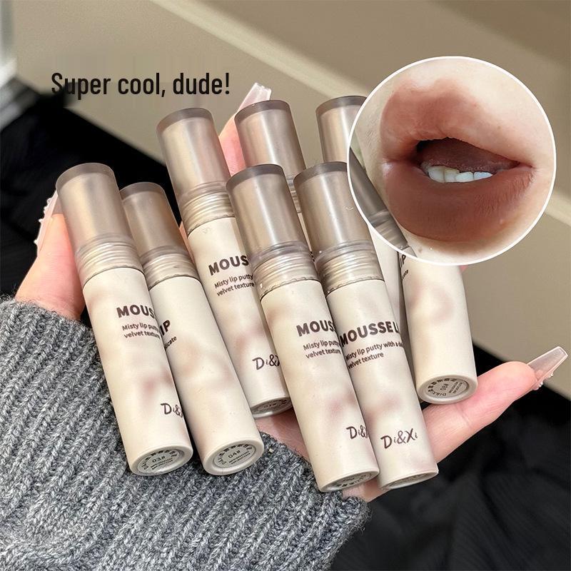 DI&XI Soft Mist Mousse Lip Mud: Matte, Long-lasting, High Pigment Lipstick for Women