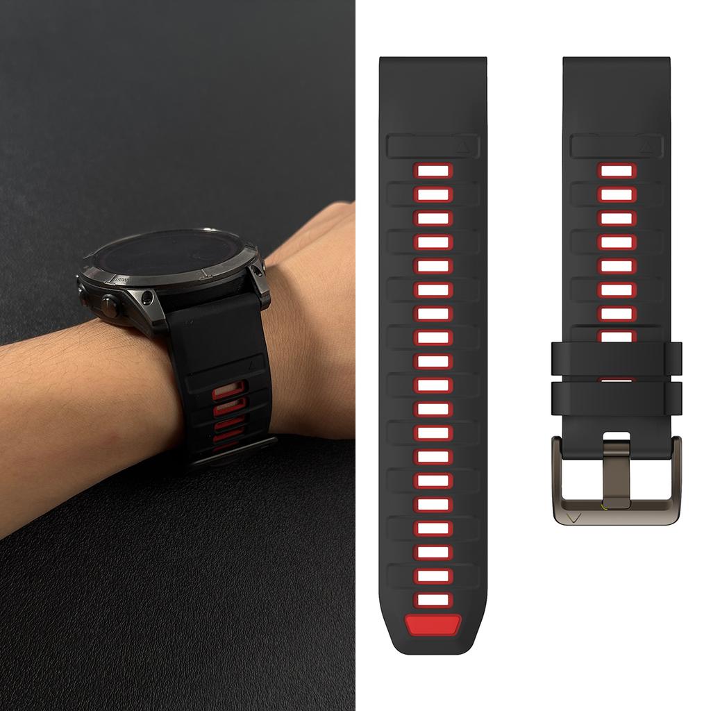 Upgraded Stainless Steel Buckle Silicone Strap for Garmin Fenix 8 Pro 47mm 51mm E 7 7X 6 6X 5 5X Epix Pro Enduro 3 970 QuickFit