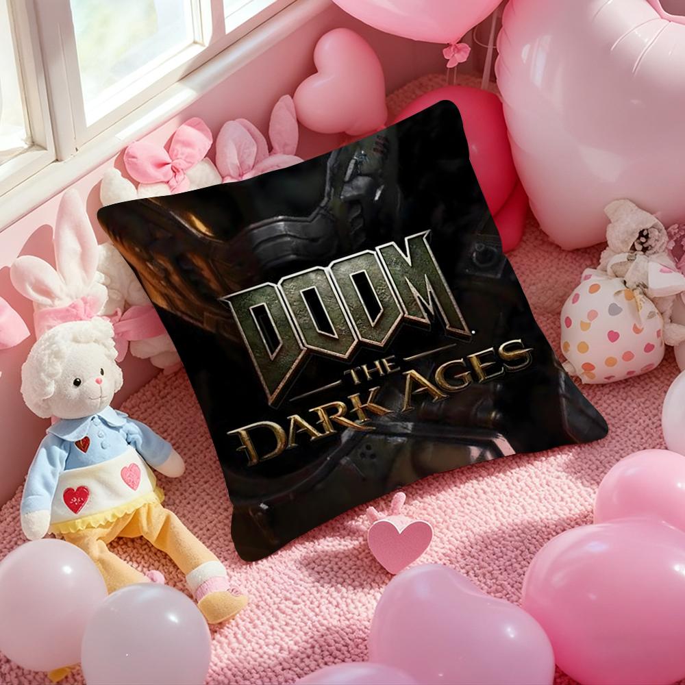 D-Doom E-Eternal Cool Game Cushion Cover Pattern Printed Pillowcase for Living Room Sofa Cushion Cover & Bedroom Decor