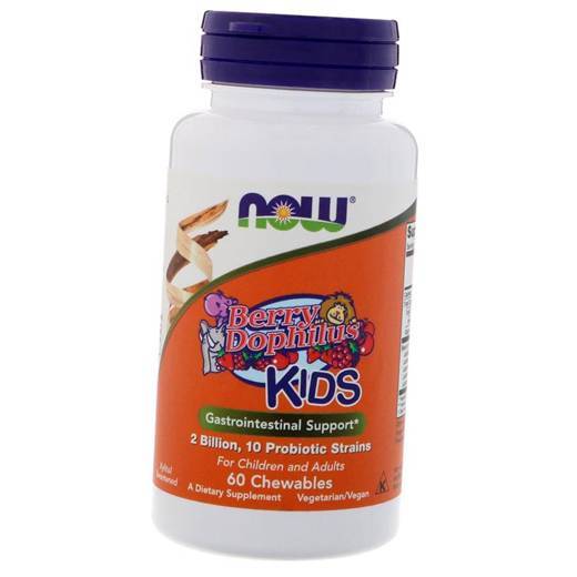 

Дитячі пробіотики, BerryDophilus Kids 2 Billion, Now Foods (69128008) 60tab