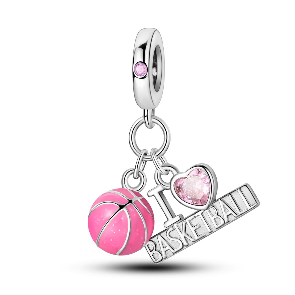 Pink Series Copper Plated Beads Heart Cat Bear Perfume Charms Fit Original Bangle Bracelet Pendants Fine Jewelry Gift