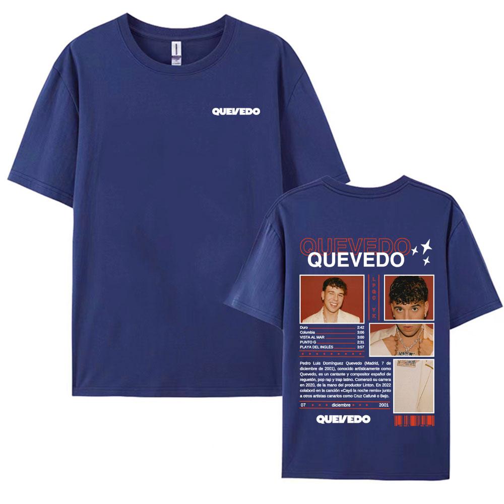 Rapper QUEVEDO Album 2025 Tour T Shirt Fashion Classic Hip Hop Streetwear T Shirts for Unisex Women Casual Cotton Oversized Tshirt